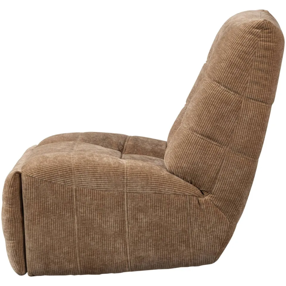 WOOOD Hein Relaxfauteuil Elektrisch - Geweven Ribstof - Lichtbruin, foto 2