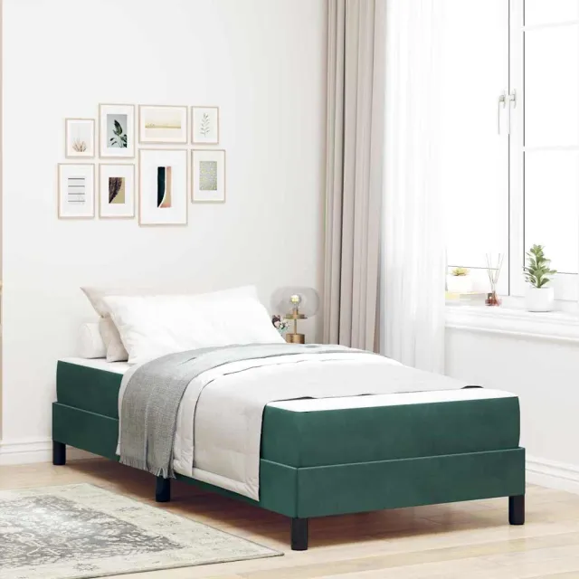 vidaXL Boxspringbed met matras Donkergroen 90 x 190 cm Stof