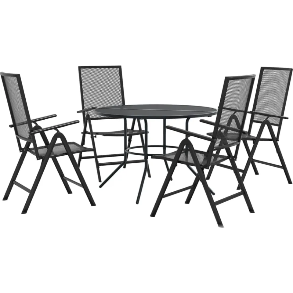 vidaXL 5-delige Tuinset verstelbaar gepoedercoat staal antraciet, foto 4