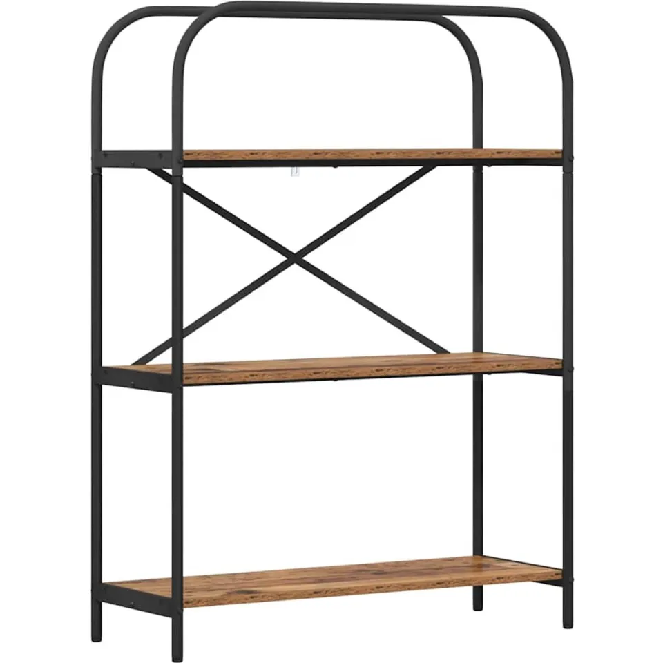 vidaXL Boekenkast 3-laags 80 x 30 x 109 cm Bewerkt hout Oudhout bruin, foto 3