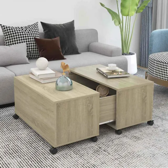 vidaXL Salontafel 75x75x38 cm bewerkt hout sonoma eikenkleurig, foto 2