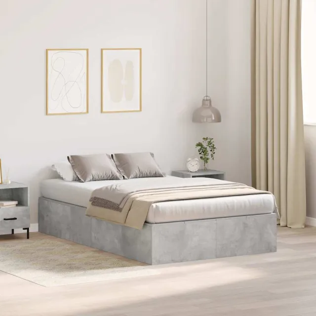 vidaXL Opbergbedframe met opslag Beton Grijs 120 x 190 cm Bewerkt hout
