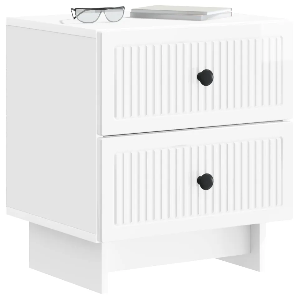 vidaXL Nachtkastje 2 st Hoogglans Wit 43 x 34,5 x 47,5 cm Bewerkt hout
