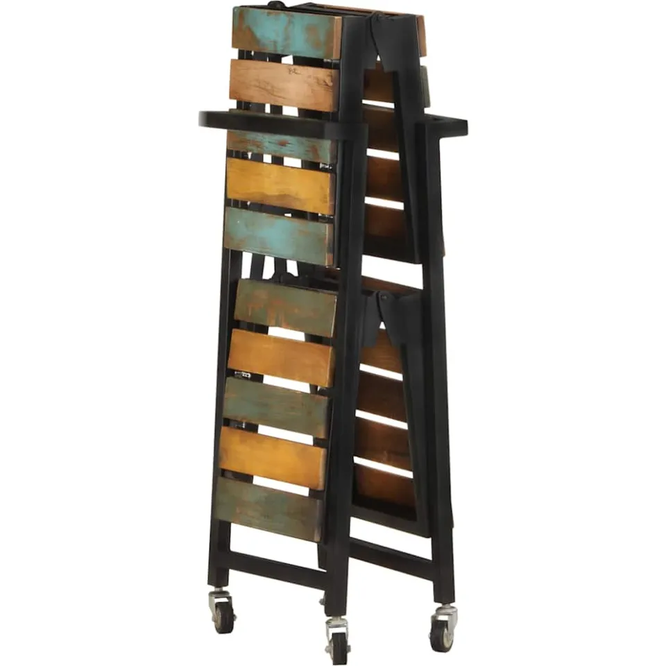 vidaXL Keukentrolley 87x36x81 cm massief gerecycled hout bruin, foto 3