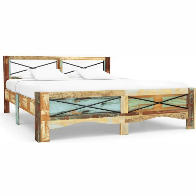 vidaXL Bedframe massief gerecycled hout 180x200 cm Meerkleurig