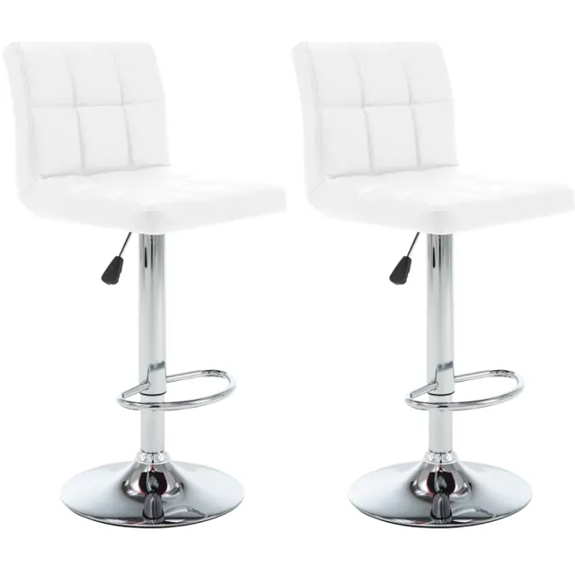 vidaXL Barstoelen 2 st kunstleer wit