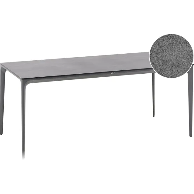 Beliani SOVARETO - Tuintafel - Donkergrijs - HPL/Aluminium/marmer