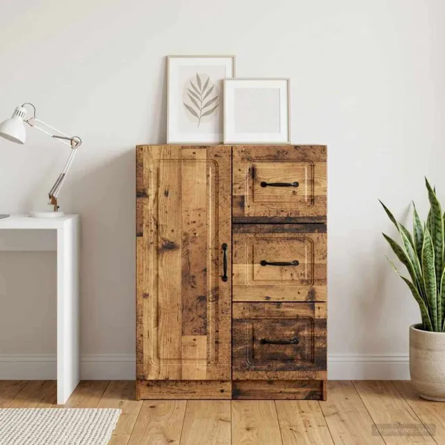 vidaXL Dressoir met lade Oud hout 66 x 34,5 x 87 cm Bewerkt hout Bruin