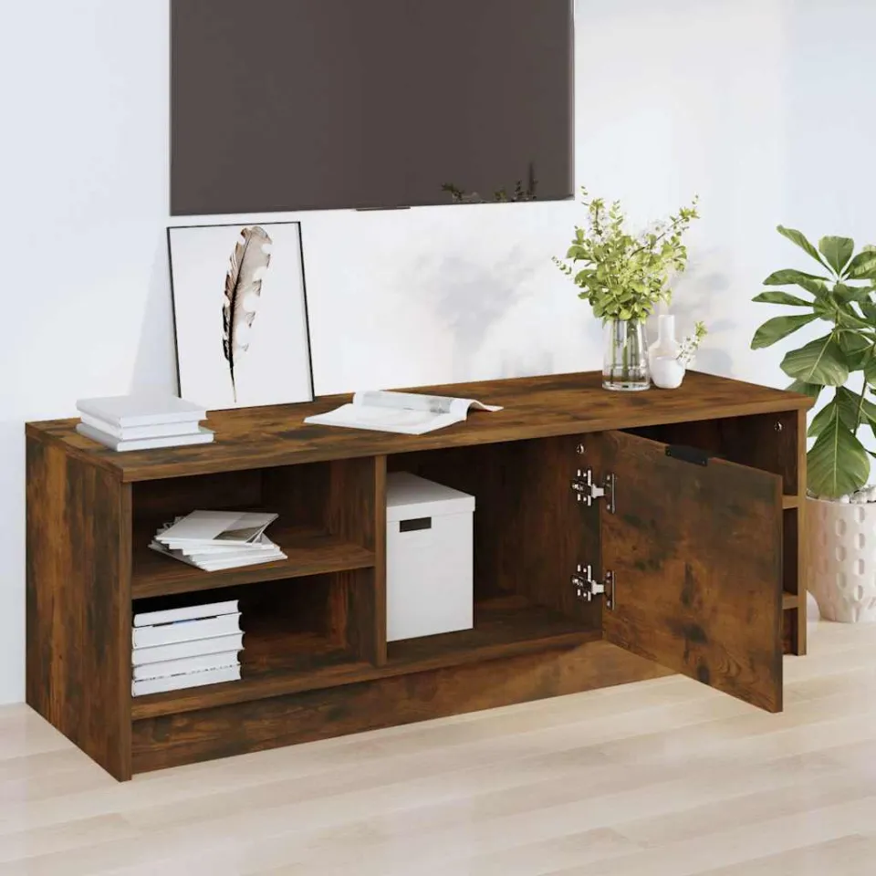 vidaXL Tv-meubel 102x35,5x36,5 cm bewerkt hout gerookt eikenkleurig, foto 3