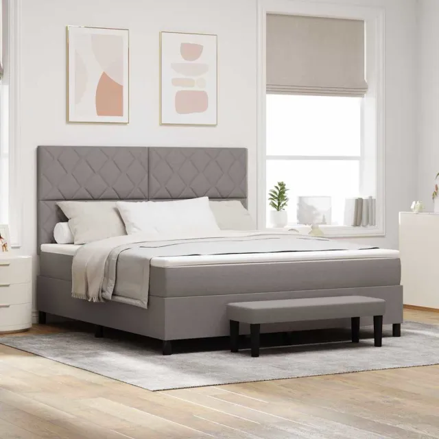 vidaXL Boxspringbed met hoofdeinde Taupe 180 x 200 cm Stof