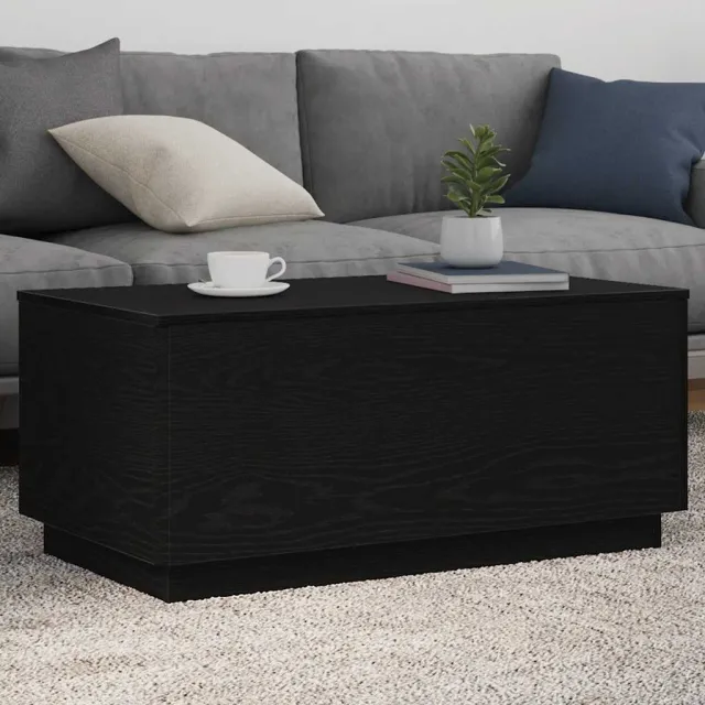 vidaXL Salontafel met LED-verlichting 90x50x40 cm zwart eiken, foto 2