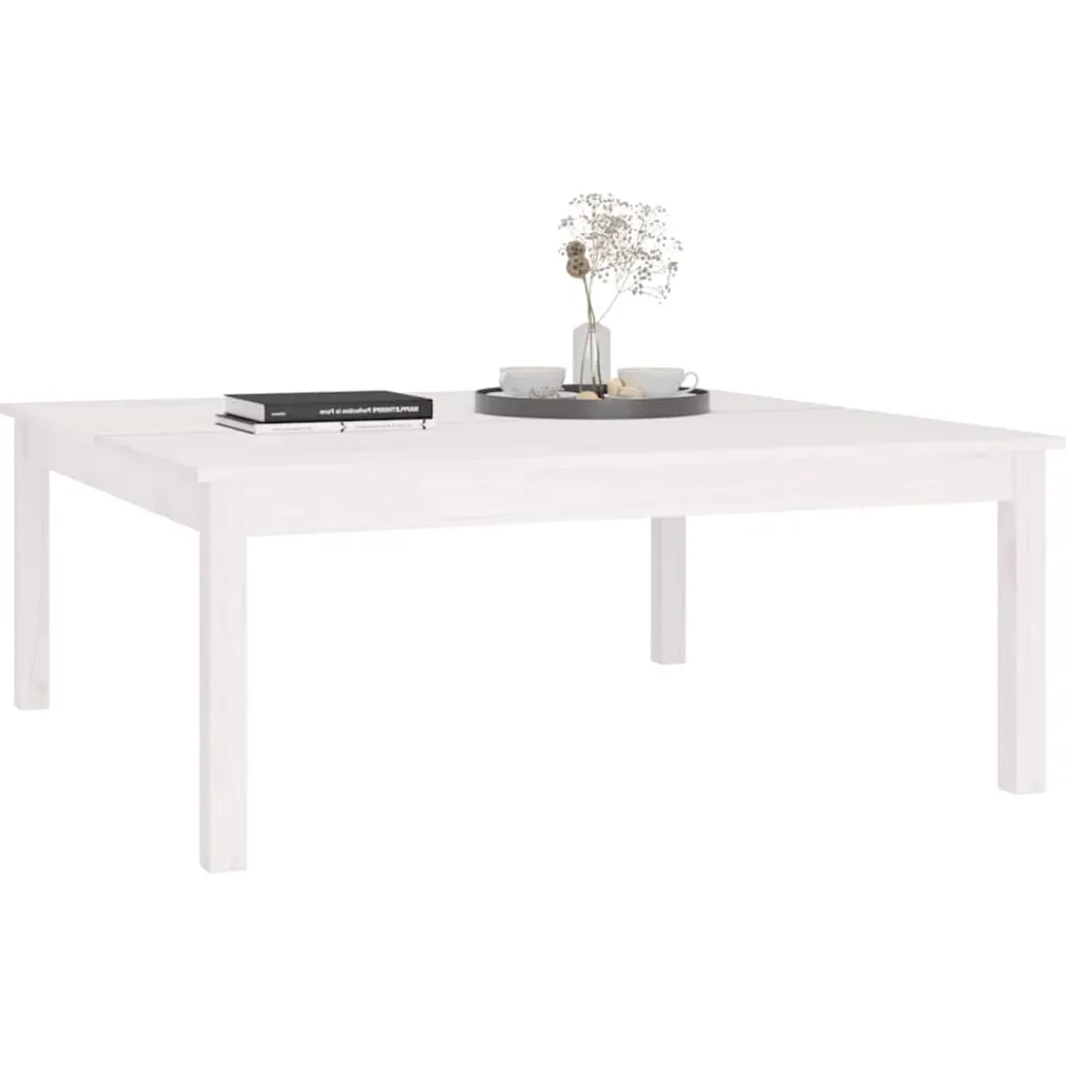 vidaXL Salontafel 100x100x40 cm massief grenenhout wit