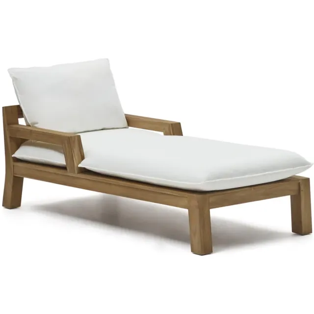 Kave Home Forcanera ligbed teakhout wit