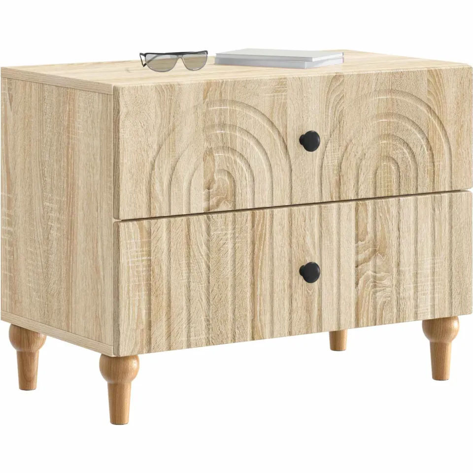 vidaXL Nachtkastje Sonoma Eiken 62 x 34,5 x 48 cm Bewerkt hout Bruin