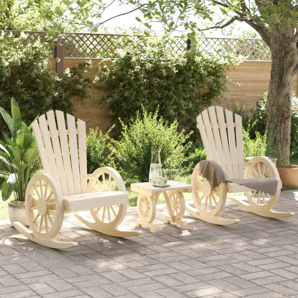 vidaXL 3-delige Loungeset massief vurenhout bruin, foto 2