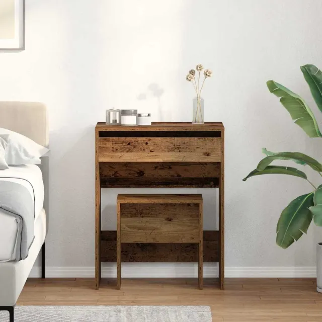 vidaXL Kaptafel 2 st Oud Hout 60 x 40 x 75 cm Bewerkt hout bruin