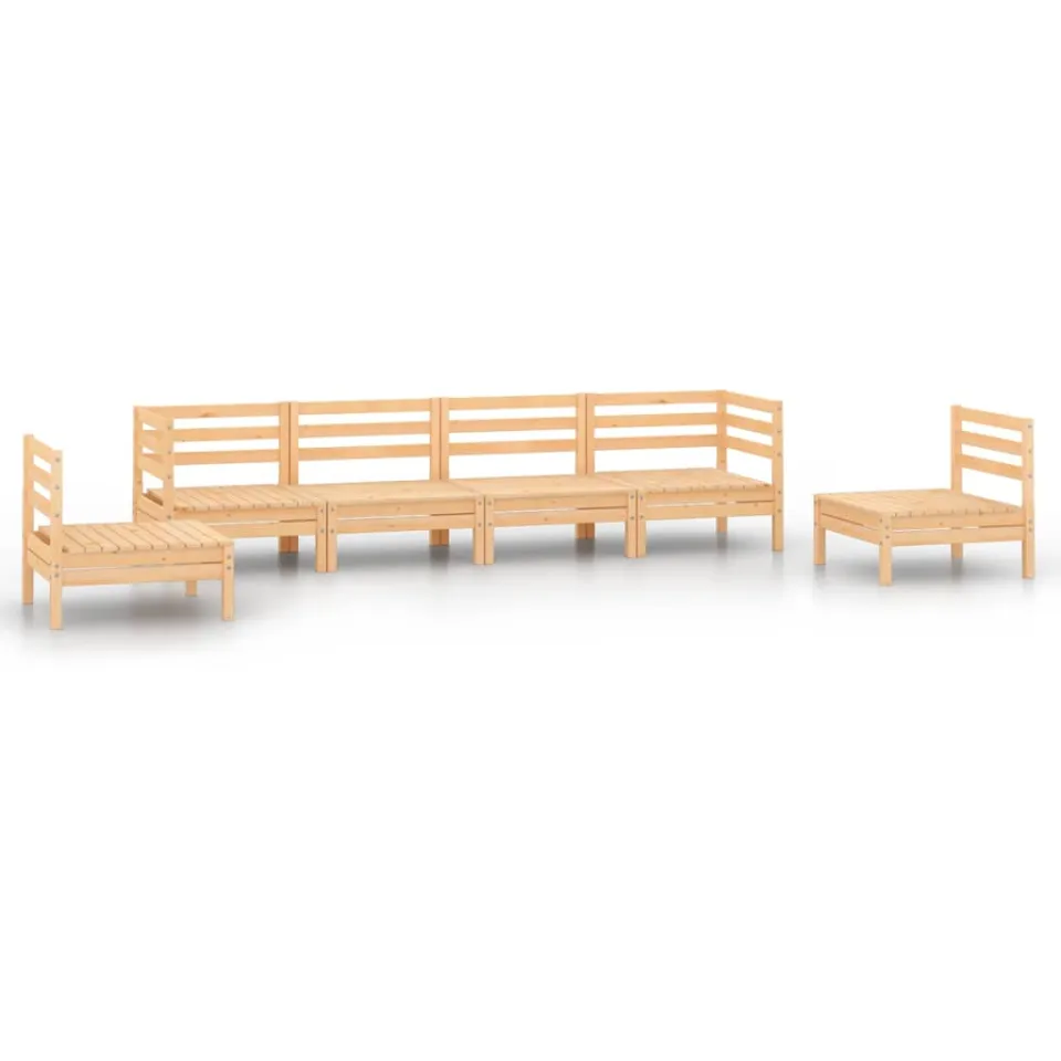 vidaXL 6-delige Loungeset massief grenenhout bruin, foto 3