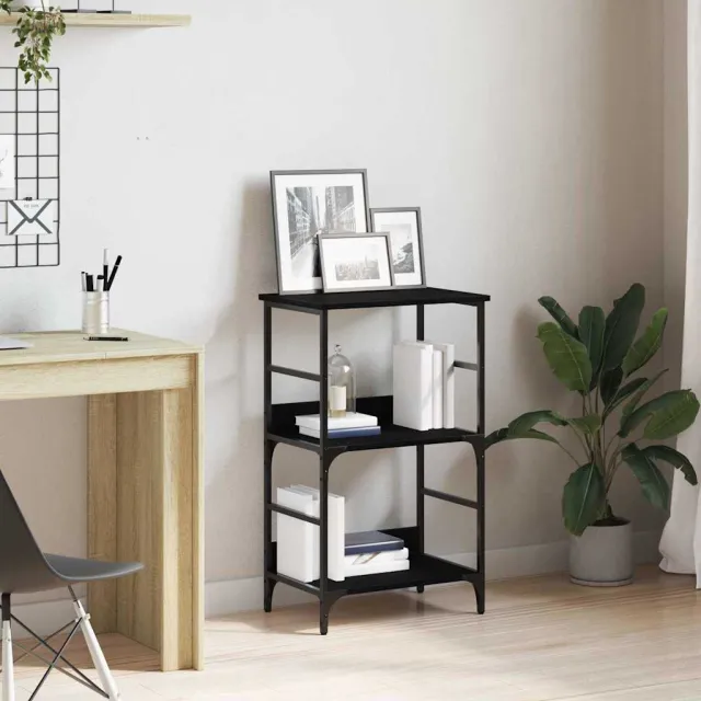 vidaXL Boekenkast 2-laags 50 x 33 x 82 cm Bewerkt hout Zwart Eiken