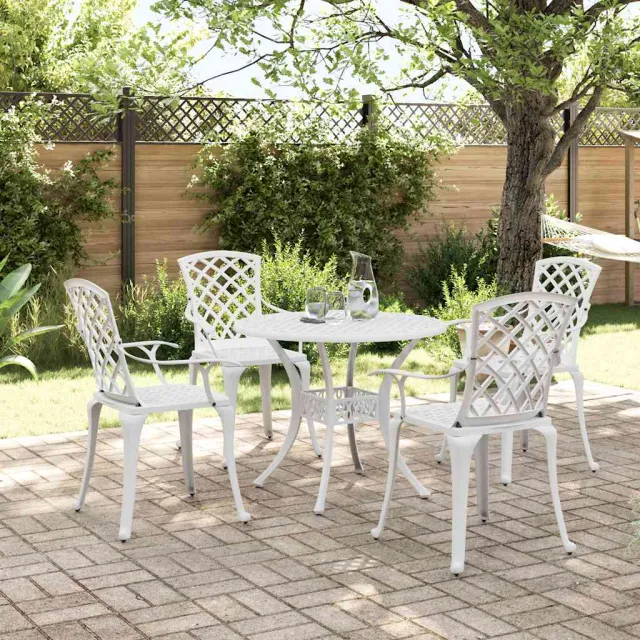 vidaXL 5-delige Tuinset gietaluminium wit, foto 2