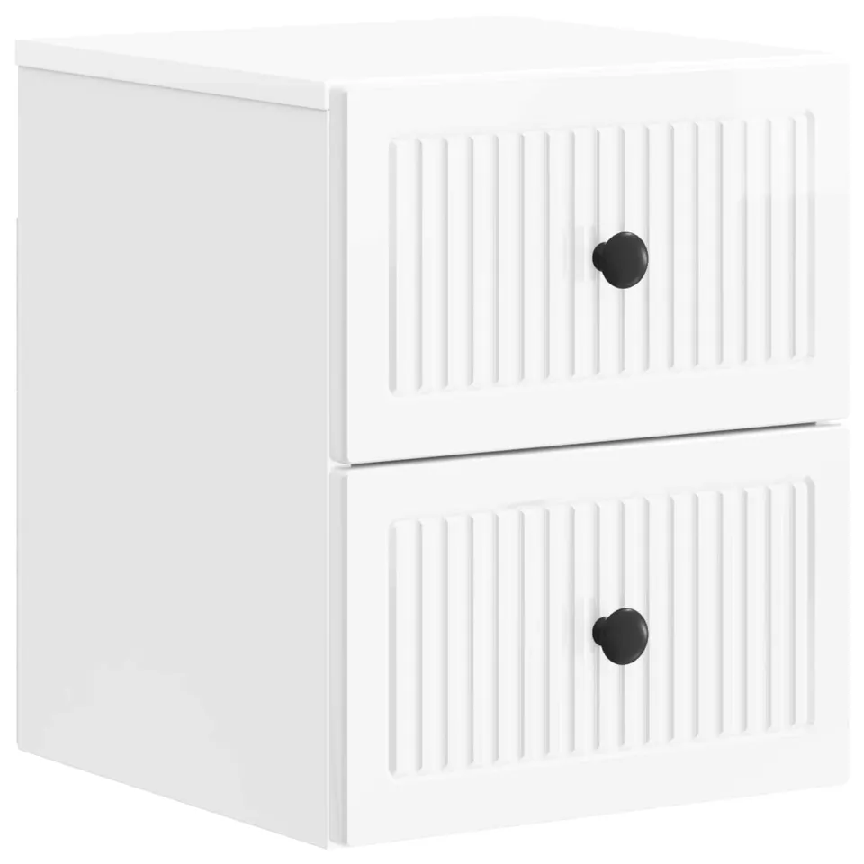 vidaXL Wandbeugel Bedkast Hoogglans Wit 33 x 34,5 x 40 cm Bewerkt hout, foto 3