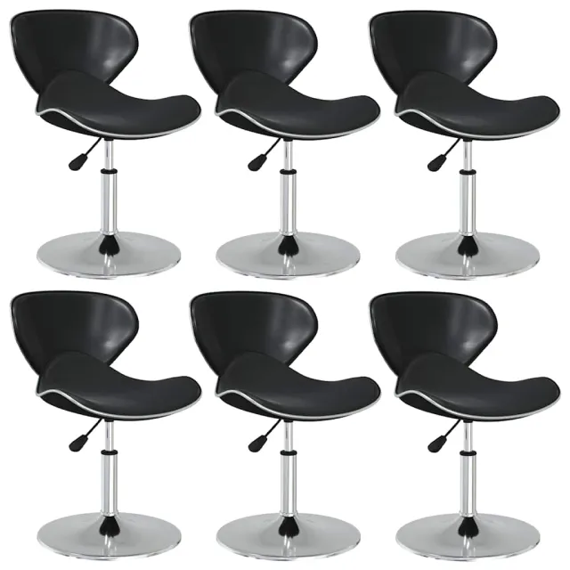 vidaXL Eetkamerstoelen 6 st kunstleer zwart