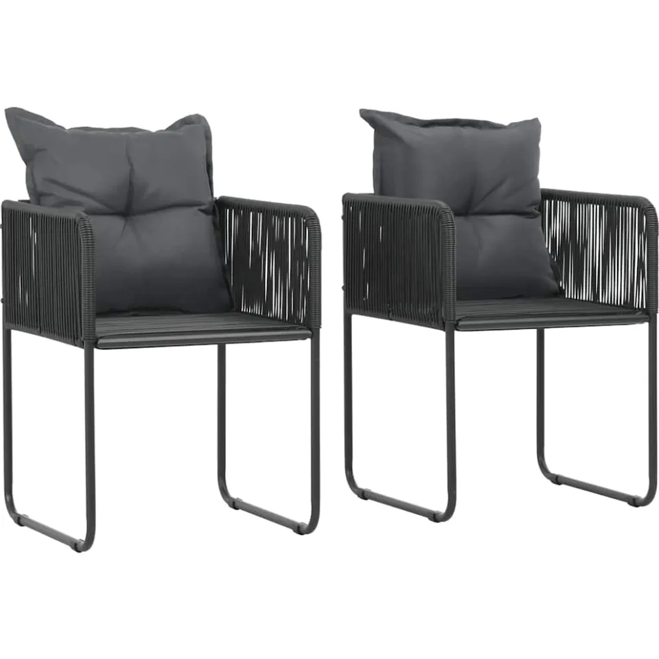 vidaXL 3-delige Tuinset PVC-rattan zwart en bruin