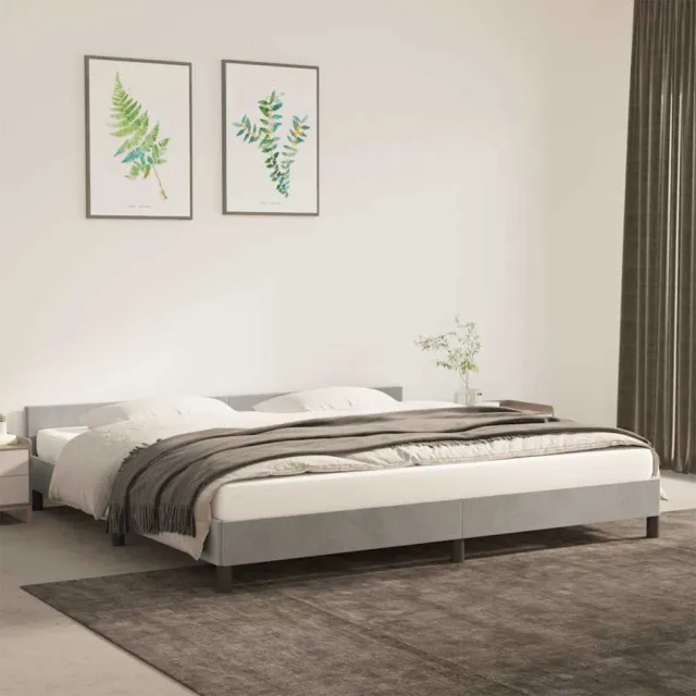 vidaXL Bedframe zonder matras 200x200 cm fluweel lichtgrijs
