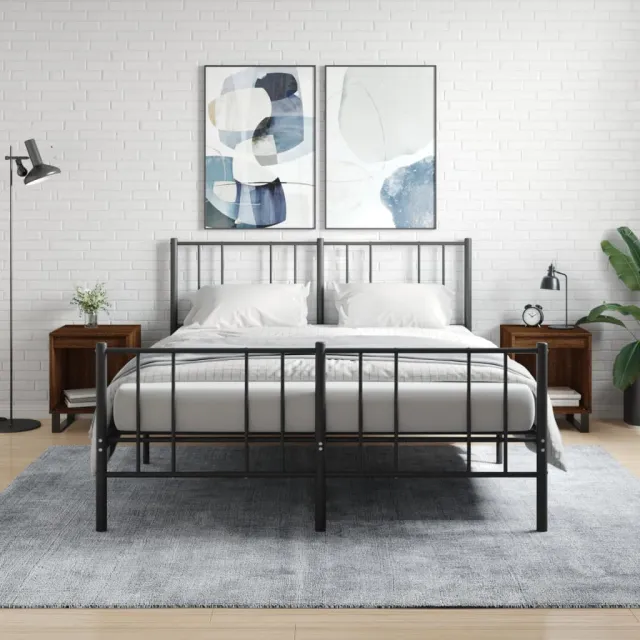vidaXL Nachtkastjes 2 st 40x35x50 cm bewerkt hout bruin eikenkleur, foto 2