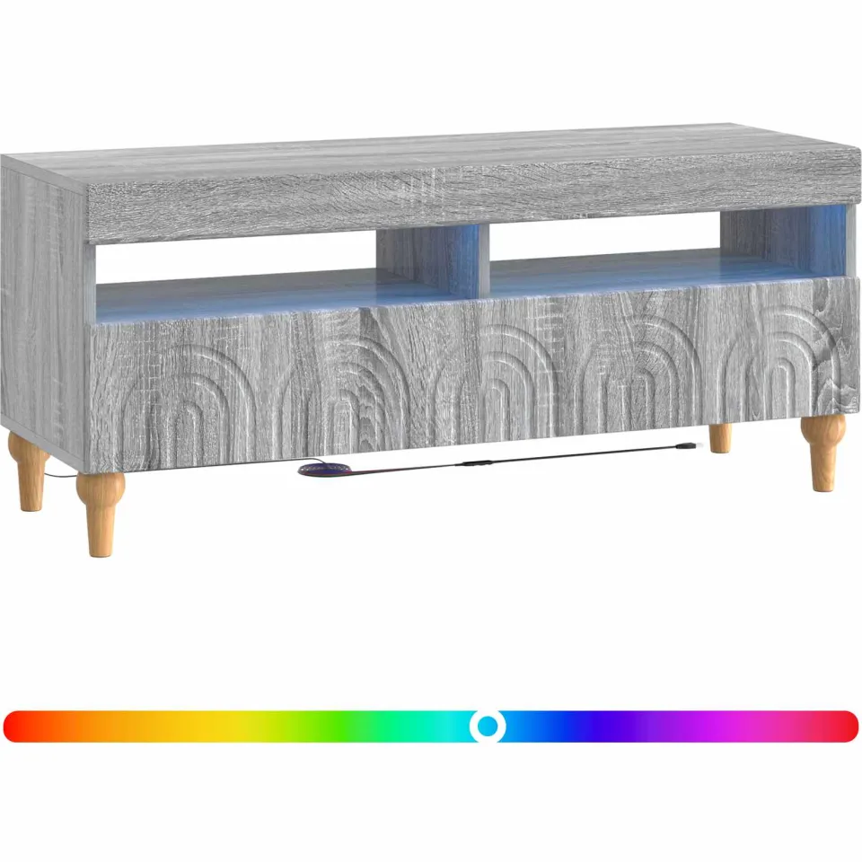 vidaXL LED tv-meubel ALKMAAR 100 x 35 x 43 cm Grijs Sonoma
