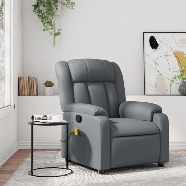vidaXL Massagestoel - van - grijs - kunstleer