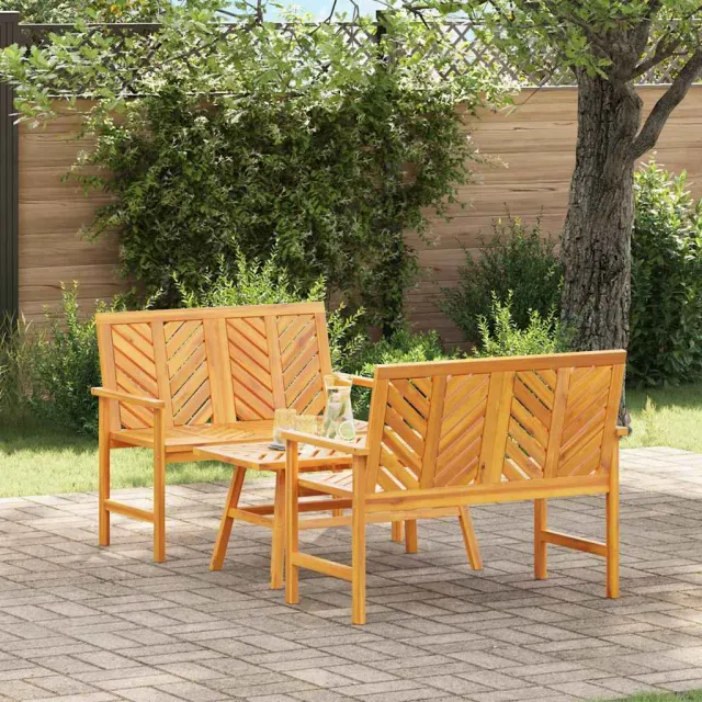 vidaXL Tuin loungeset 3 st Bruin Massief Acaciahout, foto 2