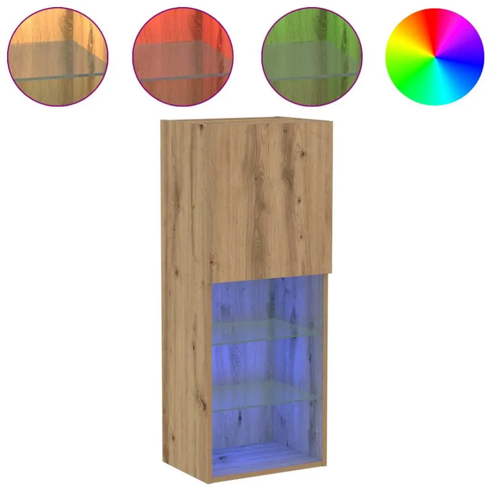 vidaXL Tv-meubelset 40,5 x 30 x 102 cm Artisan Eiken Bewerkt hout, foto 3