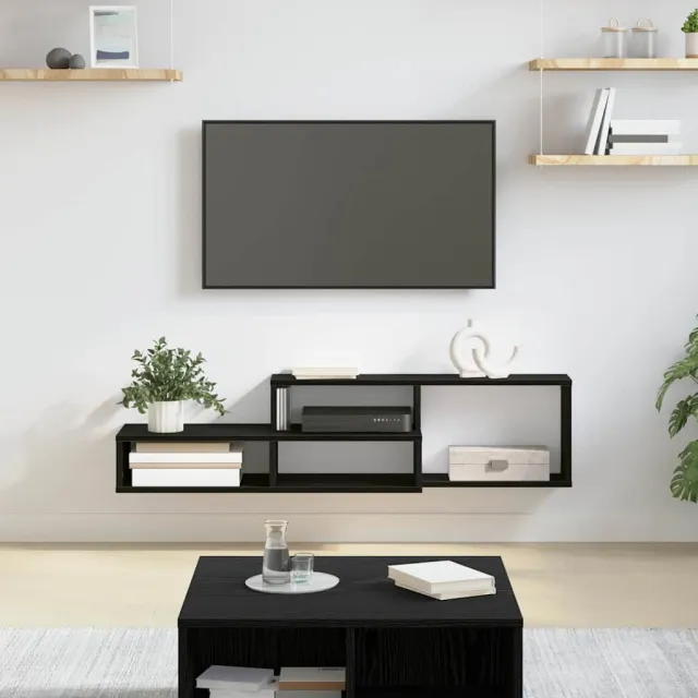 vidaXL TV-stand 120x25x28,5cm Bewerkt hout zwart, foto 2