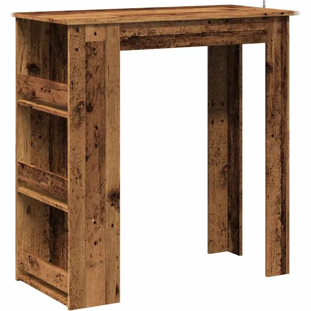 vidaXL Bartafel - met - opbergrek - 102x50x103,5 - cm - oud - houtkleurig oud hout