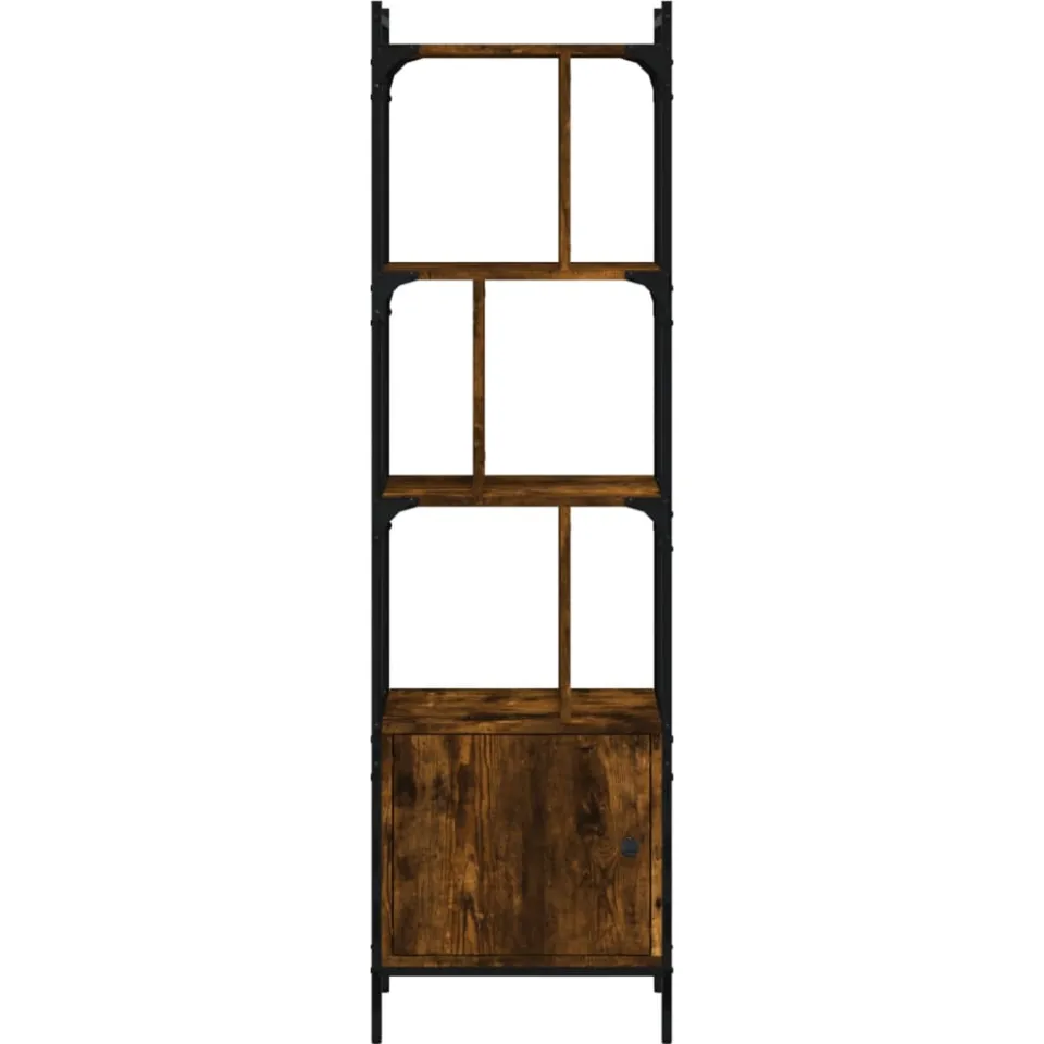 vidaXL Boekenkast met deur 44,5x30x154,5 cm hout gerookt eikenkleurig Bruin