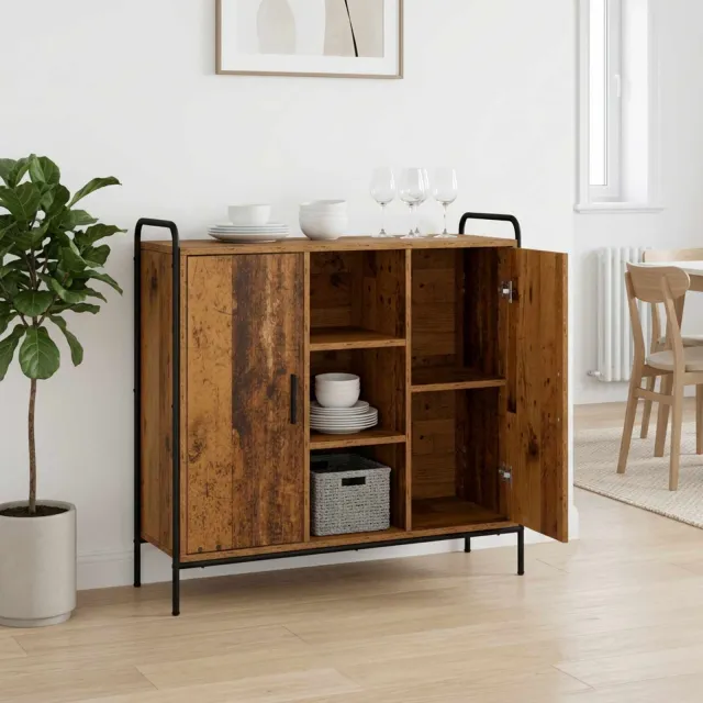vidaXL Dressoir Oud hout 97 x 33 x 81 cm Bewerkt hout Bruin