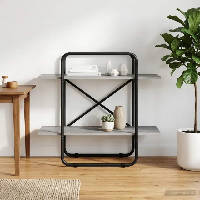 vidaXL Boekenrek 2-laags 60 x 35 x 70 cm PB Grijs Sonoma