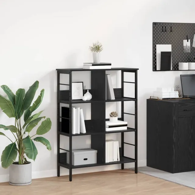 vidaXL Boekenkast 6-laags 82 x 32 x 112 cm Bewerkt hout Zwart Eiken