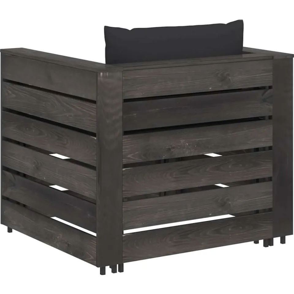 vidaXL 2-delige Loungeset met kussens grijs geïmpregneerd hout, foto 4