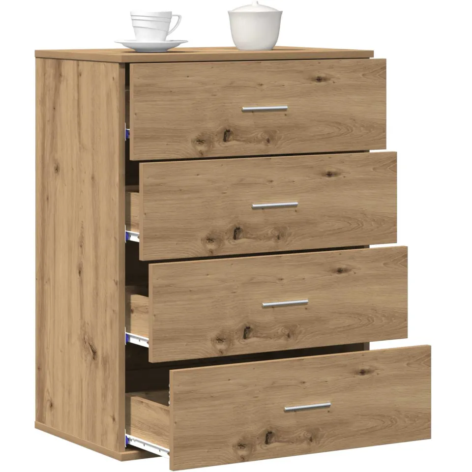 vidaXL Dressoir Artisan Eiken 60 x 39 x 80 cm Bewerkt hout