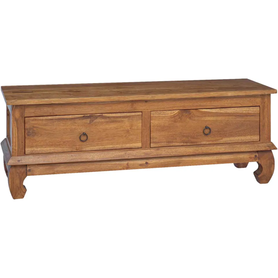 vidaXL TV-standaard 110 x 35 x 40 cm Naturel Massief Teakhout Bruin