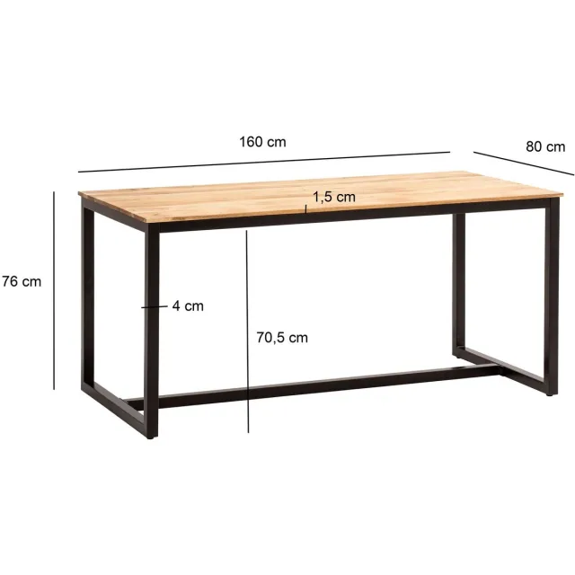 Wohnling Eettafel acaciahout 160x80 cm - WL7.060 Zie omschrijving