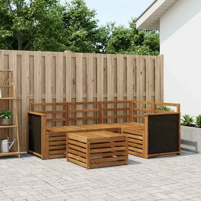 vidaXL Buiten bankenset 5 st 4-zits Naturel Massief Acaciahout