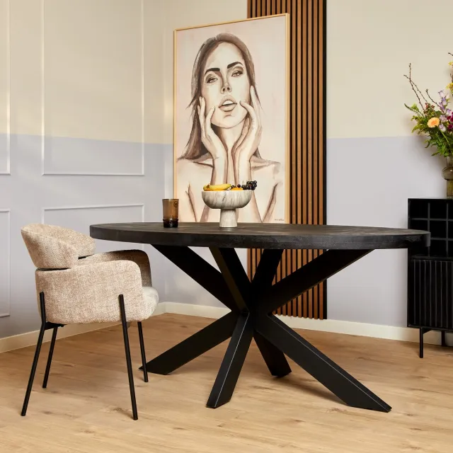 Starfurn Eettafel Denver - Zwart - 90x180x76 cm