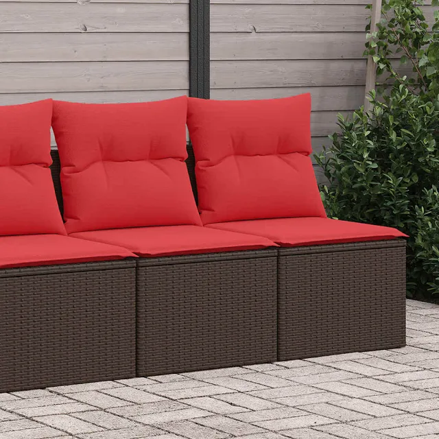 vidaXL 2-delige Loungeset met kussens poly rattan acacia bruin, foto 4
