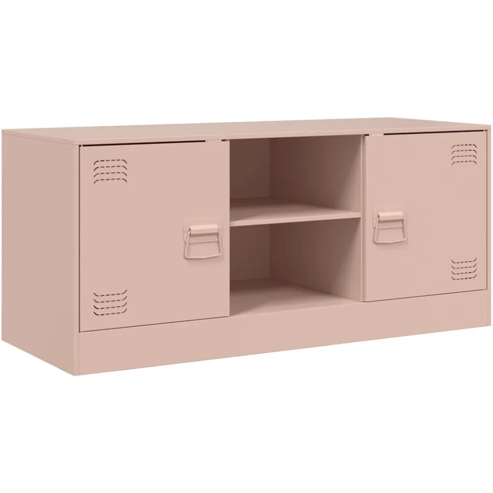 vidaXL Tv-meubel 99x39x44 cm staal roze