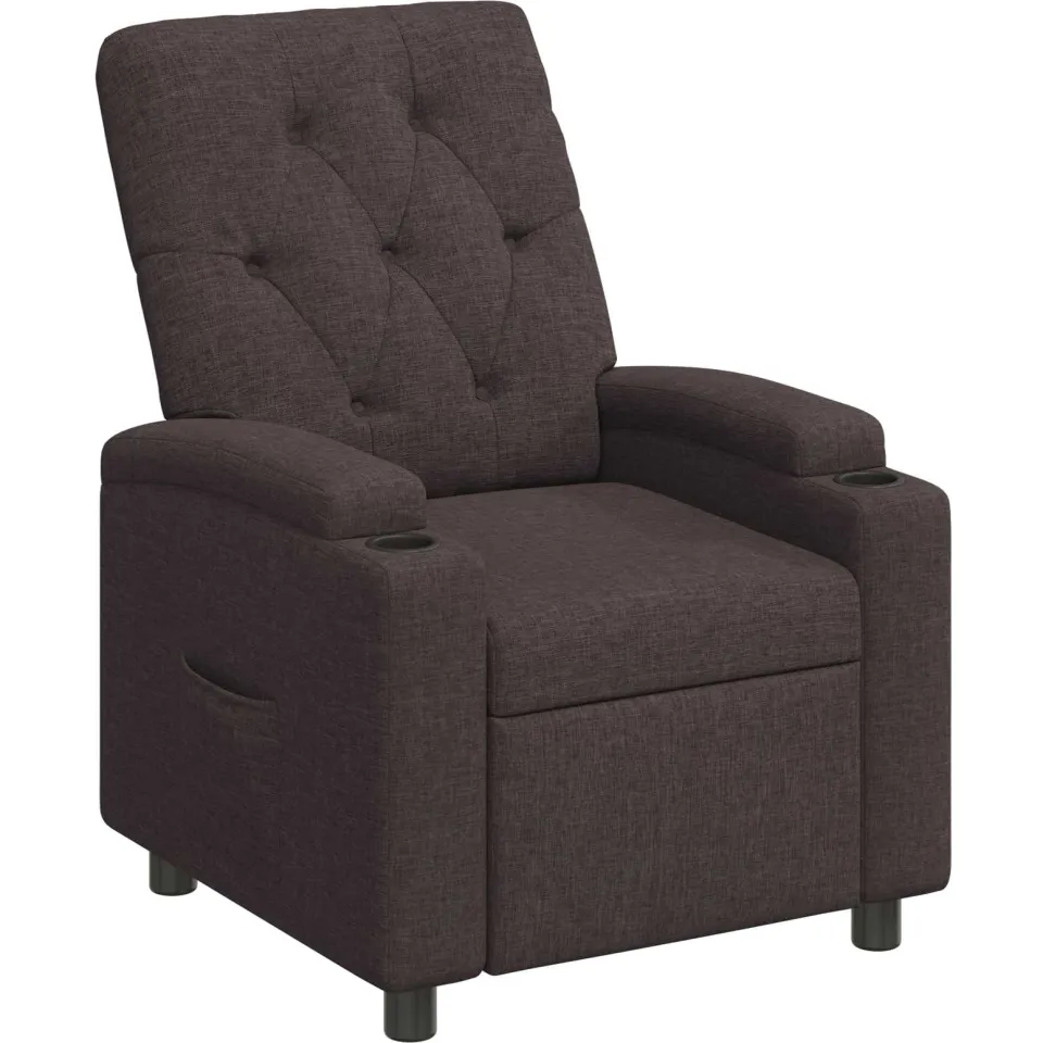 vidaXL Ligstoel Donkerbruin 75 x 95 x 101 cm Stof