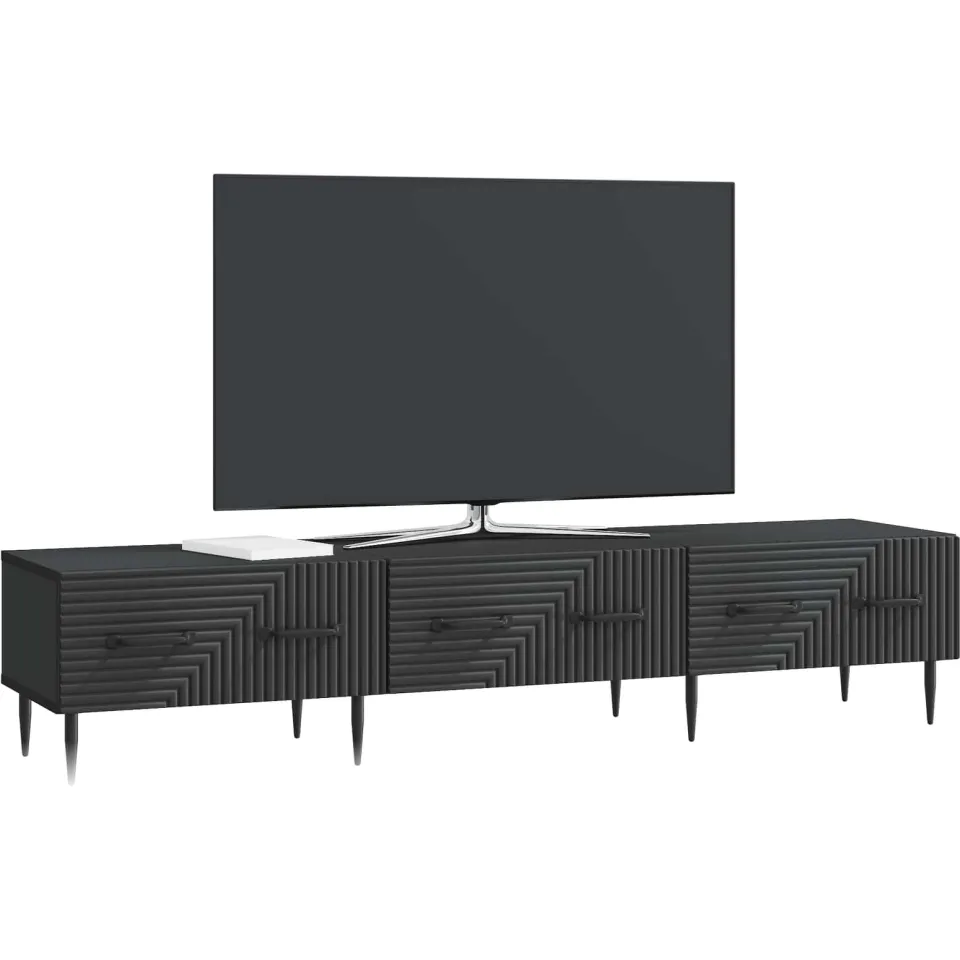 vidaXL TV-kast met lade Zwart 147 x 34,5 x 30 cm Bewerkt hout