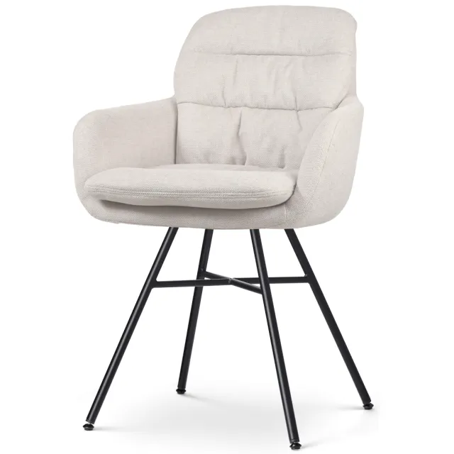Nolon Noa-Mia eetkamerstoel beige - zwart onderstel