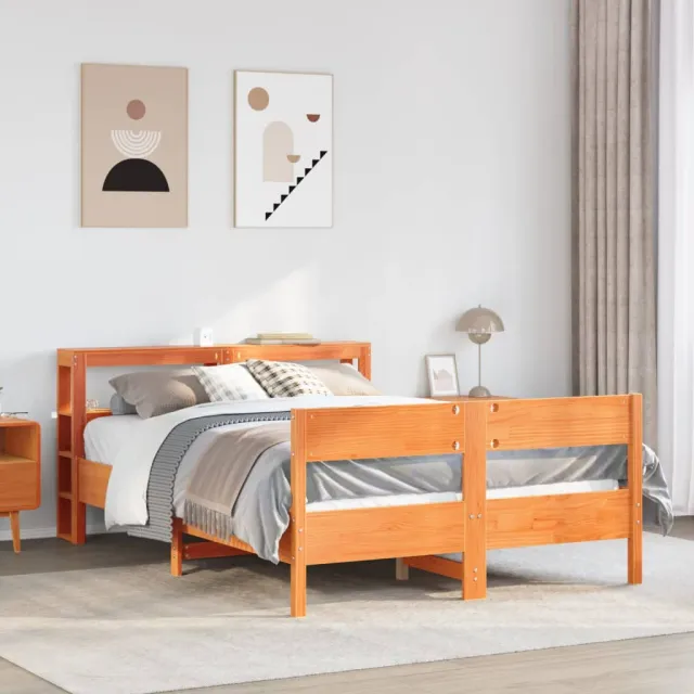 vidaXL Bedframe zonder matras massief grenenhout wasbruin 120x200 cm